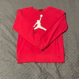 Jordan Men's Crewneck Sweater in Red and White